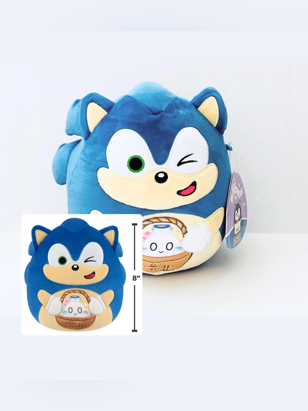 Squishmallows Easter 8” Sonic The Hedgehog With Chao Basket